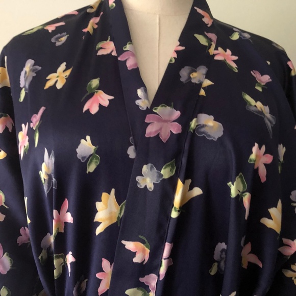 Blue Floral Kimono Robe MYSTIQUE One Size - Picture 3 of 10